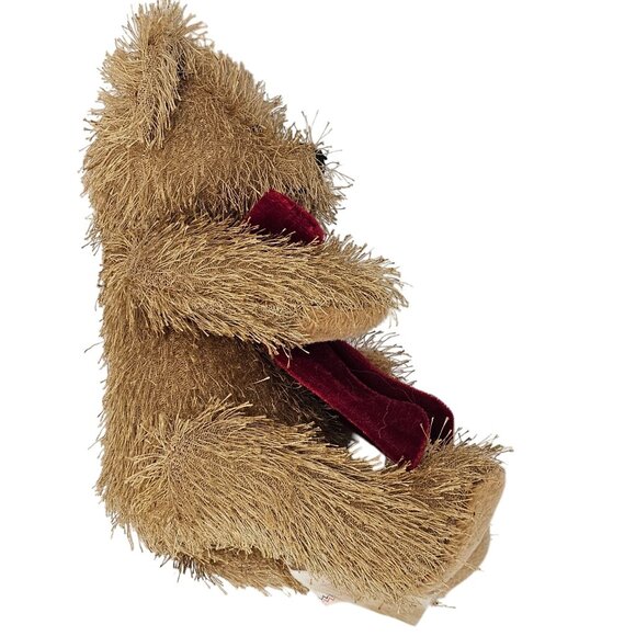 VTG Plush Teddy Bear Red Velvet Bow Cute Soft Kids Baby Gift Toy Birthday - Picture 4 of 13